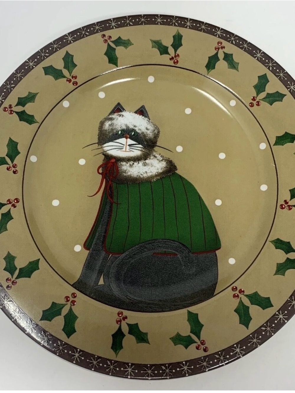Sakura Stoneware Salad/Dessert Plates Set - Green, Red, Cream set of four - Picture 5 of 10